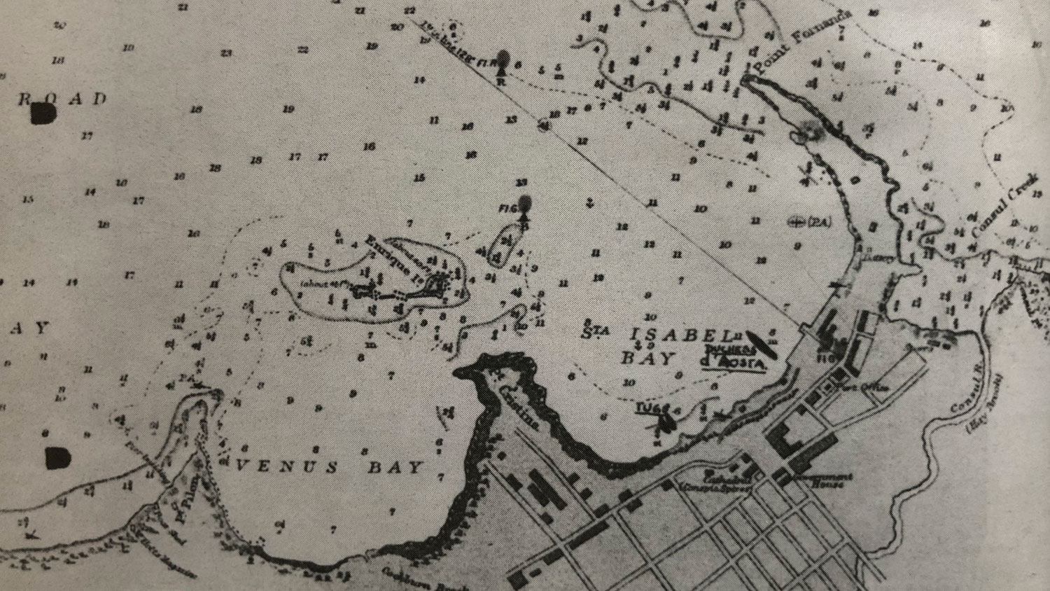 DO NOT USE AGAIN map of Santa Isabel Port and SOE targets CREDIT The Ministry of Ungentlemanly Warfare, Damien Lewis, Quercus Books