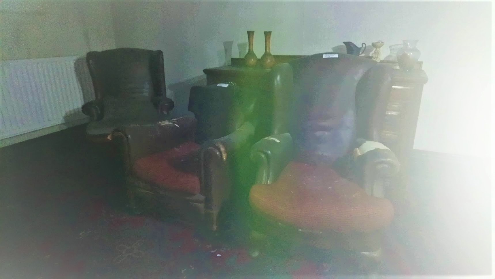 Two chairs found in Craigavon House that are more than 100 years old CREDIT BFBS