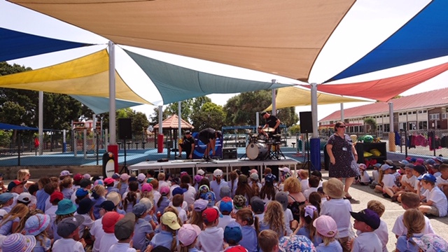 CSE take the Dominos to Akrotiri Primary School