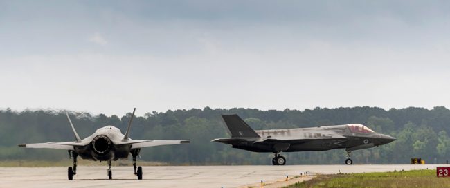 RAF F-35B Lightnings at US Marine Corps air base in South Carolina