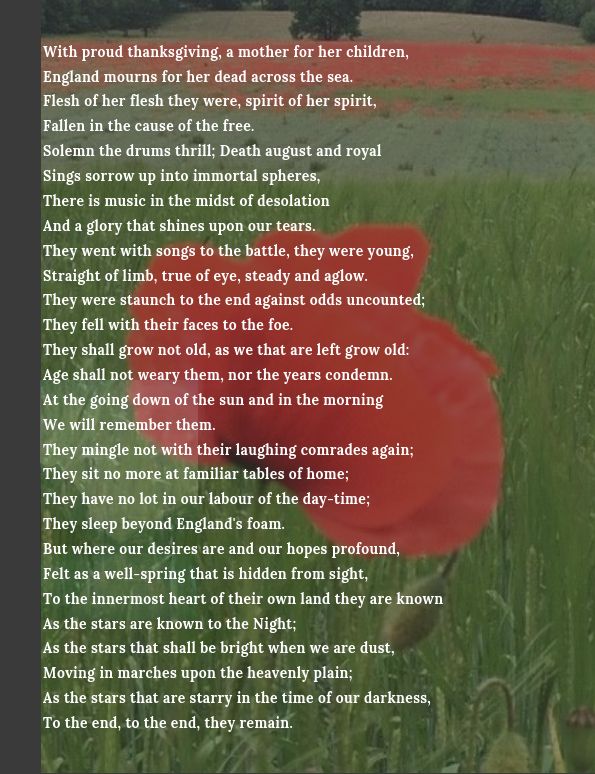 For The Fallen poem graphic. BFBS copyright
