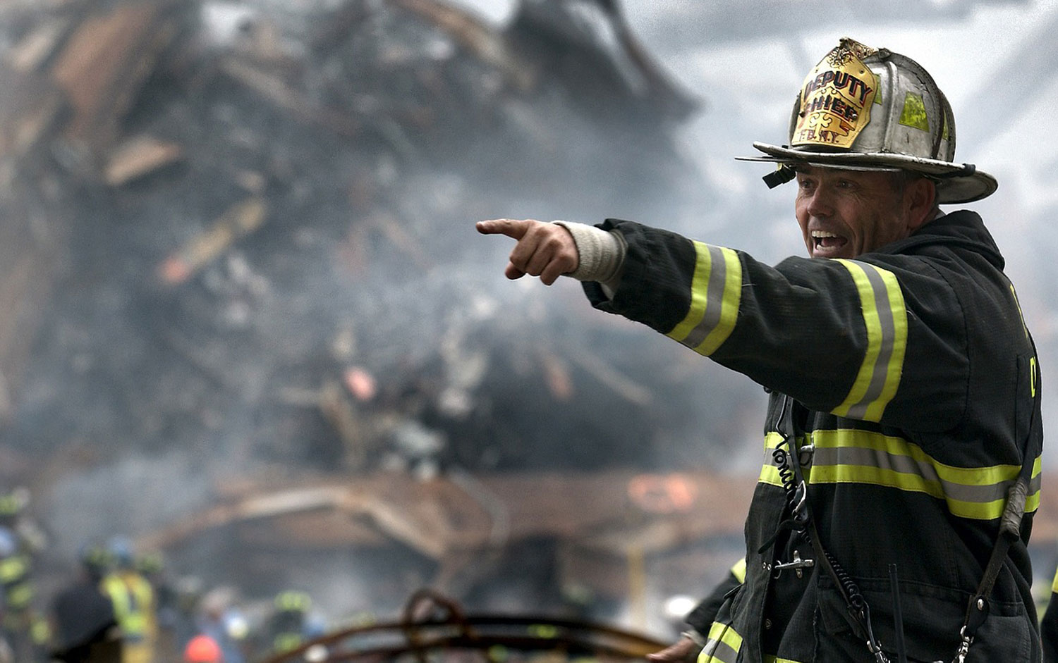 New York Fireman During Aftermath Of 9/11 Attacks