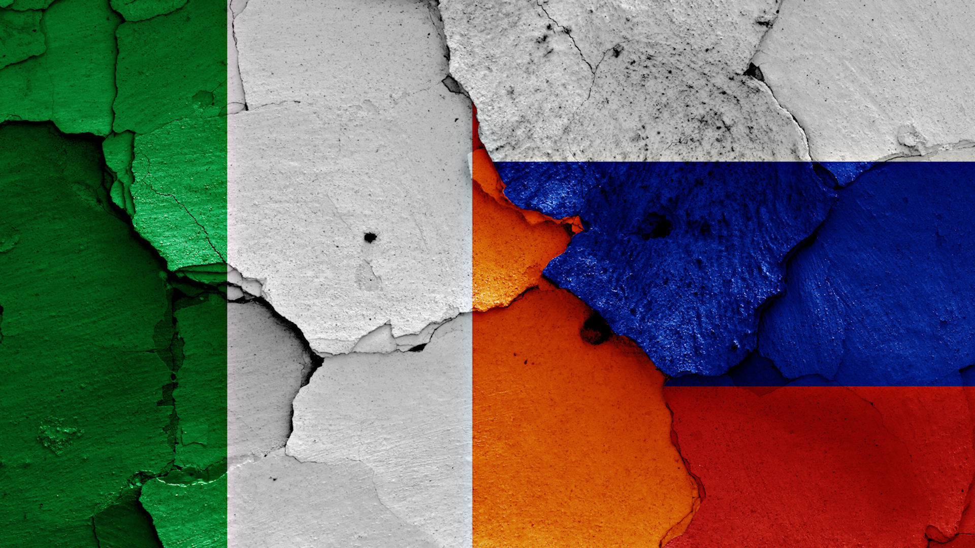 Flags of Ireland and Russia (Picture: Alamy).