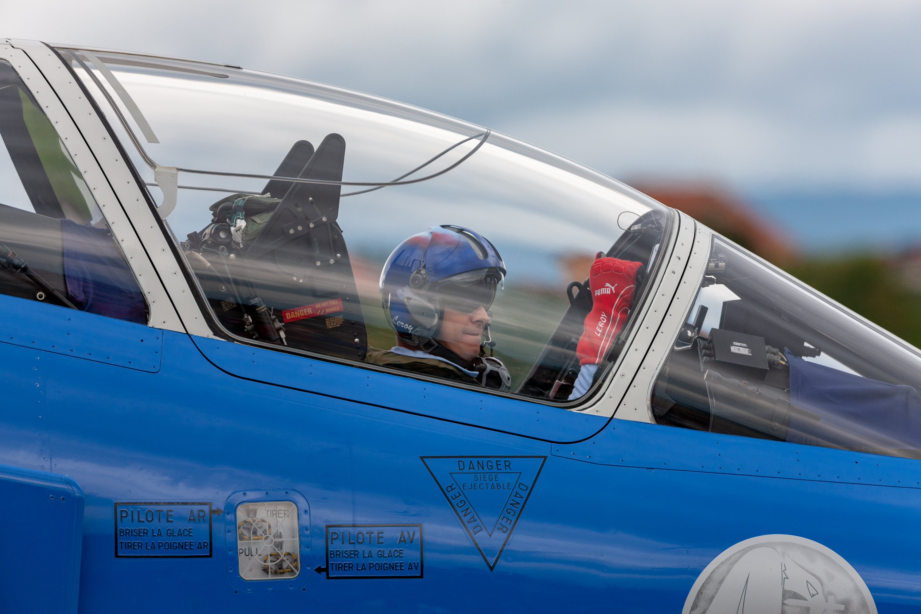 Patrouille de France pilot in Alpha Jet.