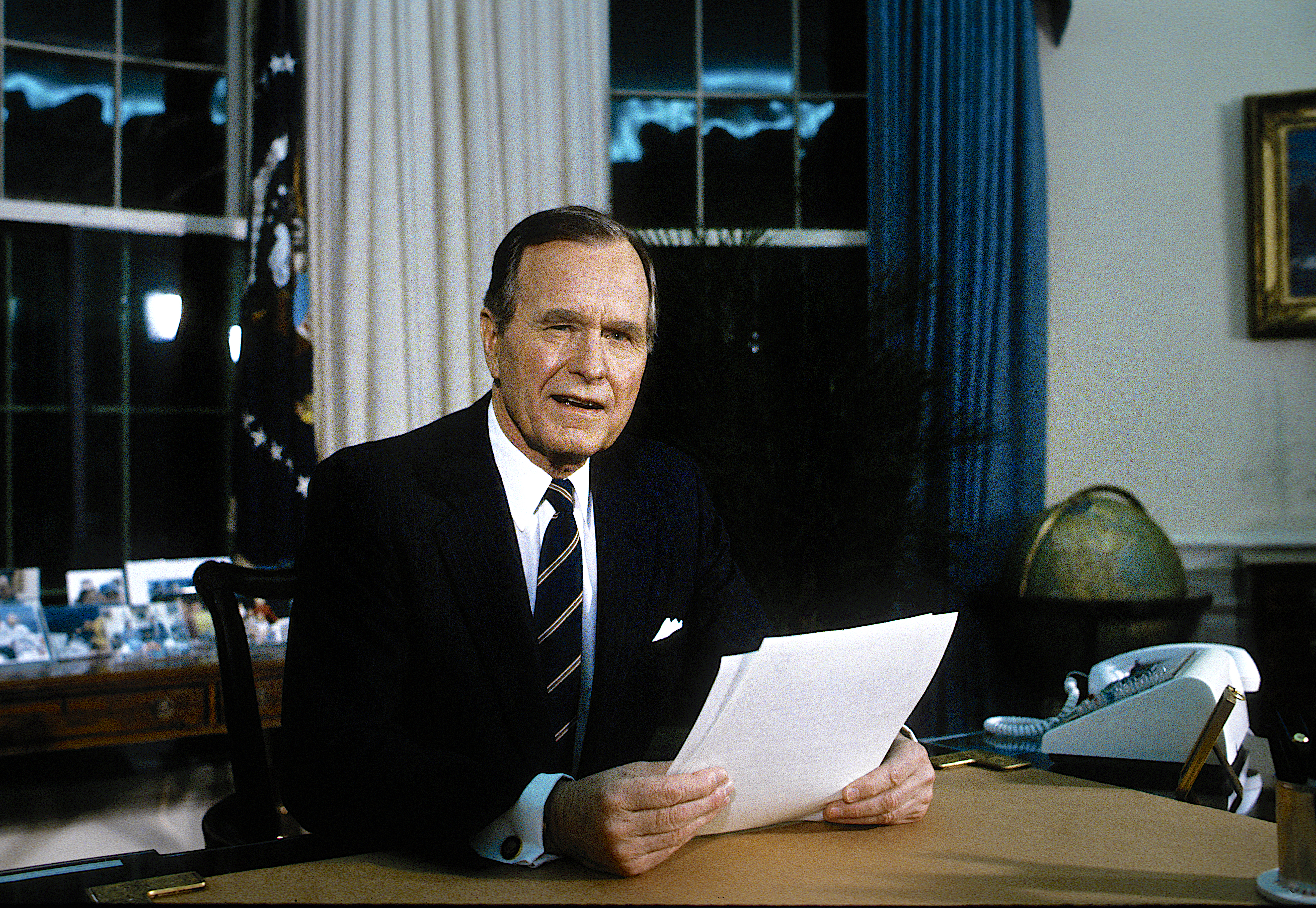 George Bush in Oval Office. Shutterstock