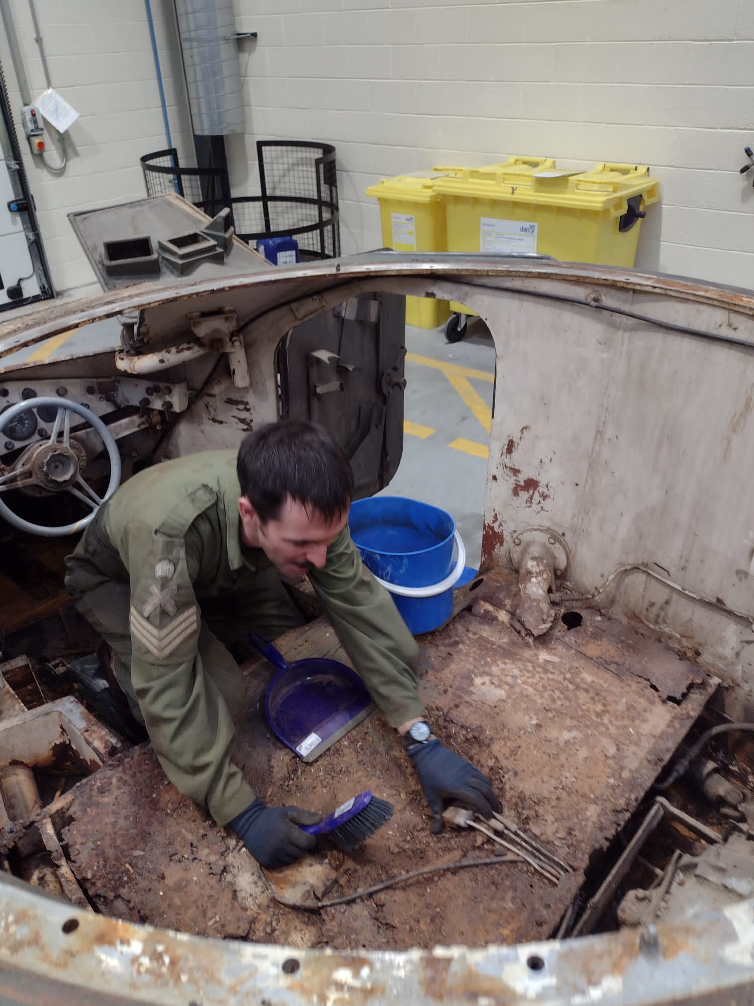 Lance Corporal of Horse Harry Day gives up his spare time to work on vehicle and old weapon restorations at his unit, The Household Cavalry Regiment, based in Bulford. Picture: Stephen Cleator.