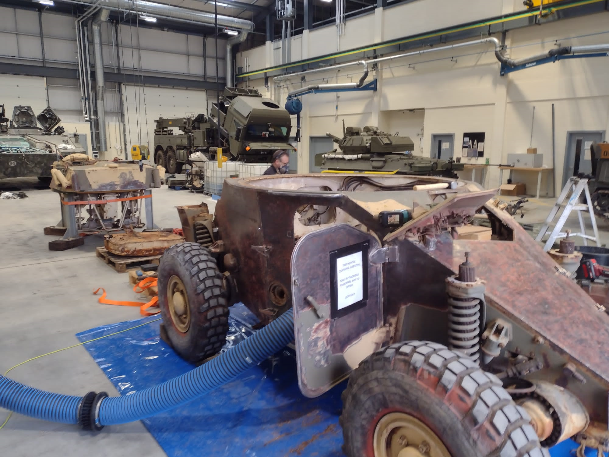 A Panhard armoured scout car is the current focus of Harry and Stephen's efforts. It was brought back from the Falklands War by the Blues and Royals as a trophy. Picture: Stephen Cleator.
