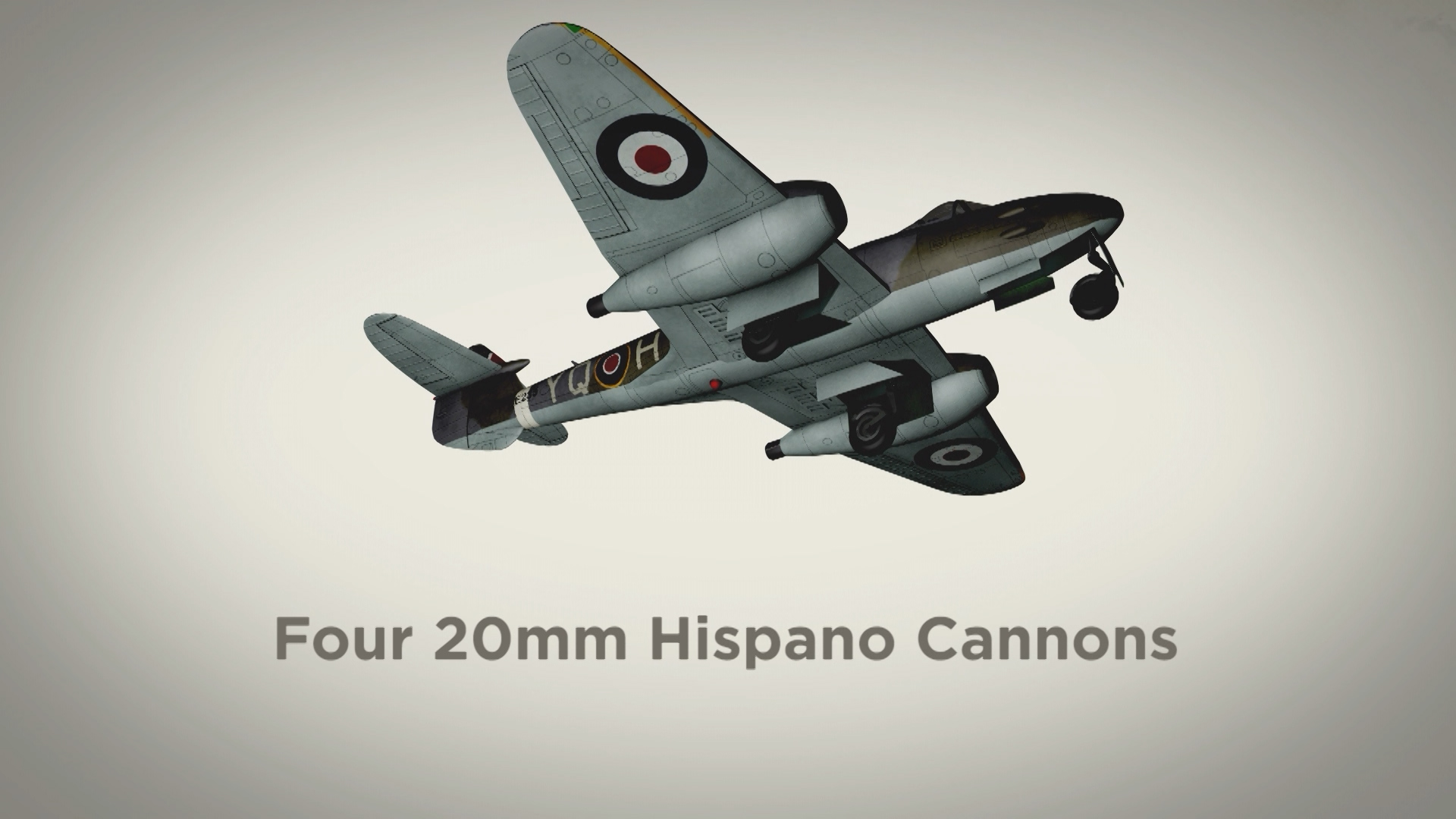 Gloster Meteor graphic showing the four Hispano cannons CREDIT BFBS