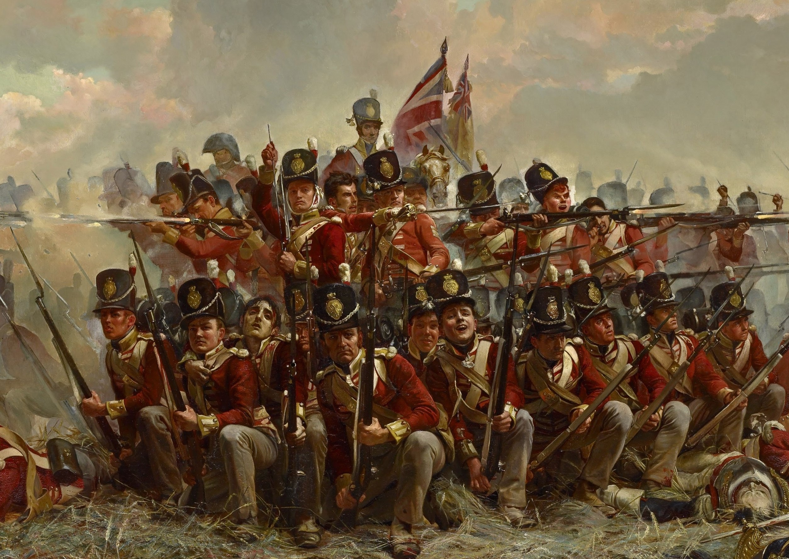 Wellington's men at Quatre Bras, two days before the Battle of Waterloo.