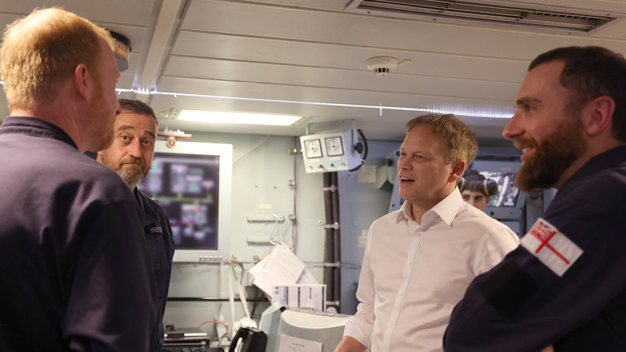 Defence Secretary Grant Shapps has stepped onboard HMS Diamond (Picture: HMS Diamond).