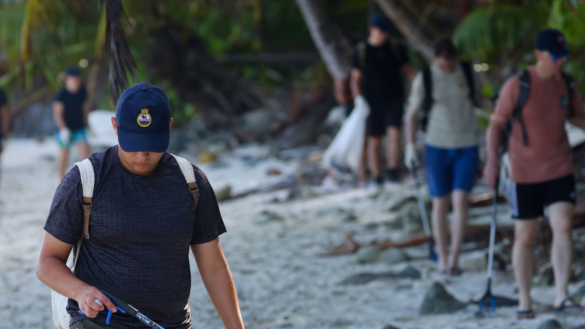 HMS Tamar's crew collected rubbish off the shores of the islands (Picture: Royal Navy).