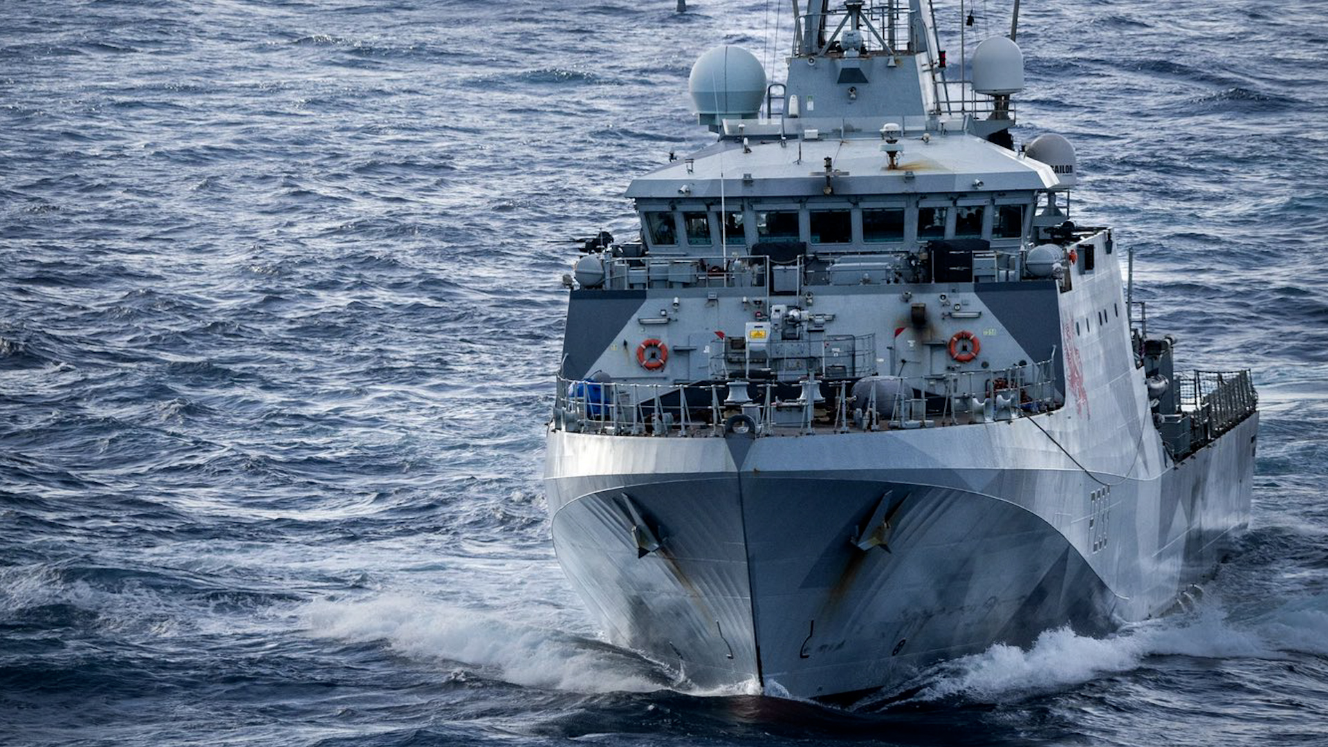 HMS Tamar trained alongside the Australian and Japanese navies ahead of the Tongan International Fleet Review (Picture: HMS Tamar)