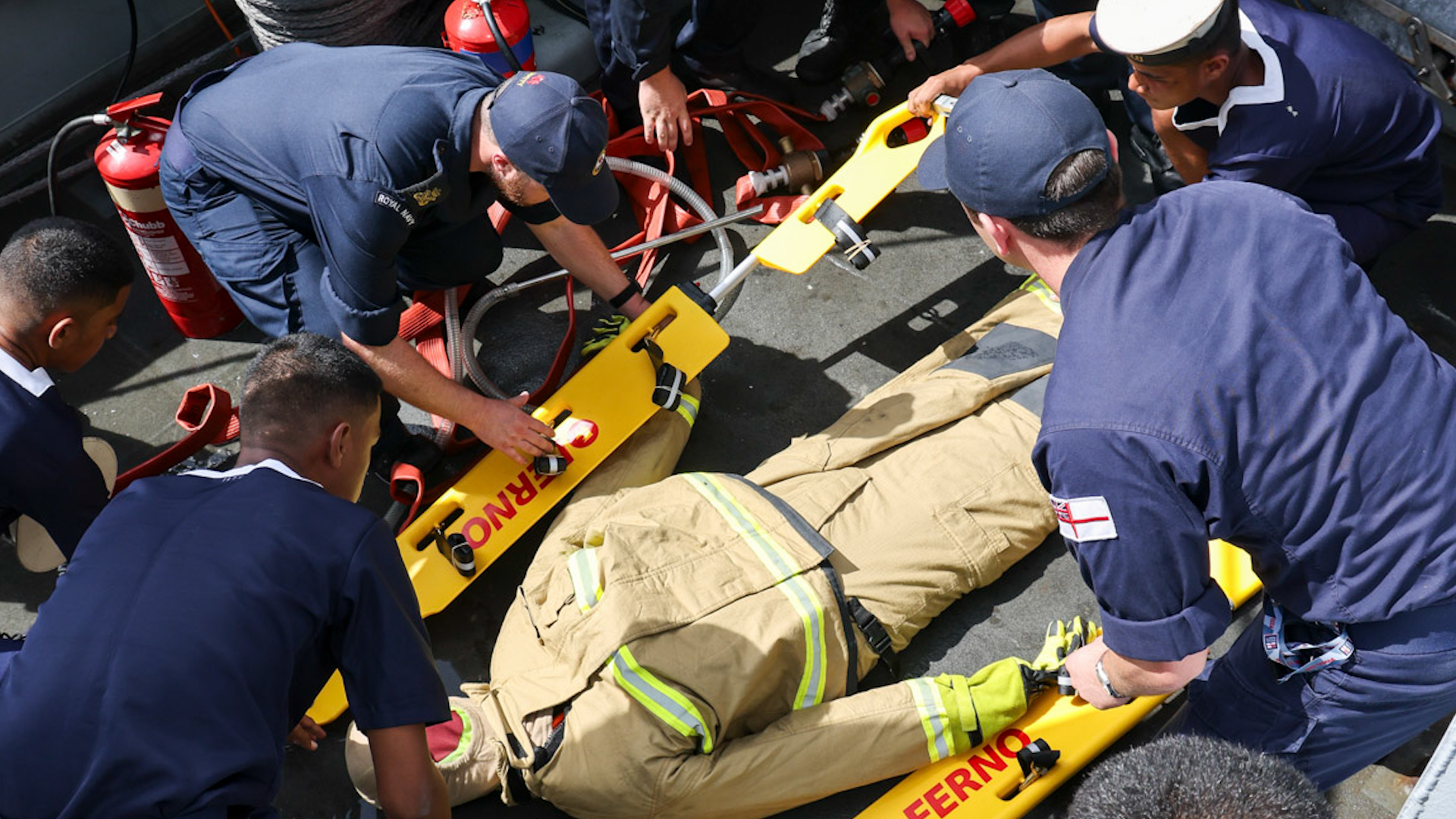 Training took place during the visit by the crew of HMS Tamar (Picture: Royal Navy)