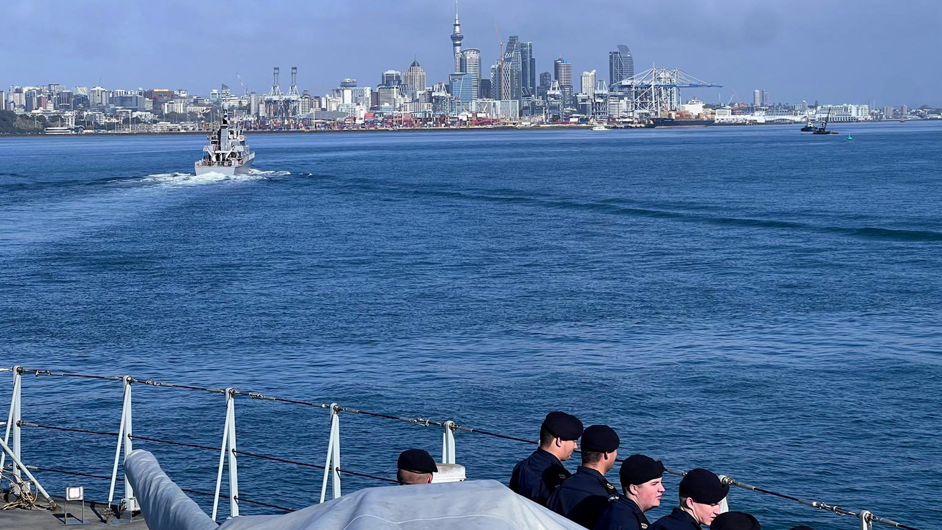 HMS Tamar is training with her counter part in the New Zealand Navy, the Lake-class inshore patrol vessel HMNZS Taupō (Picture: HMS Tamar)