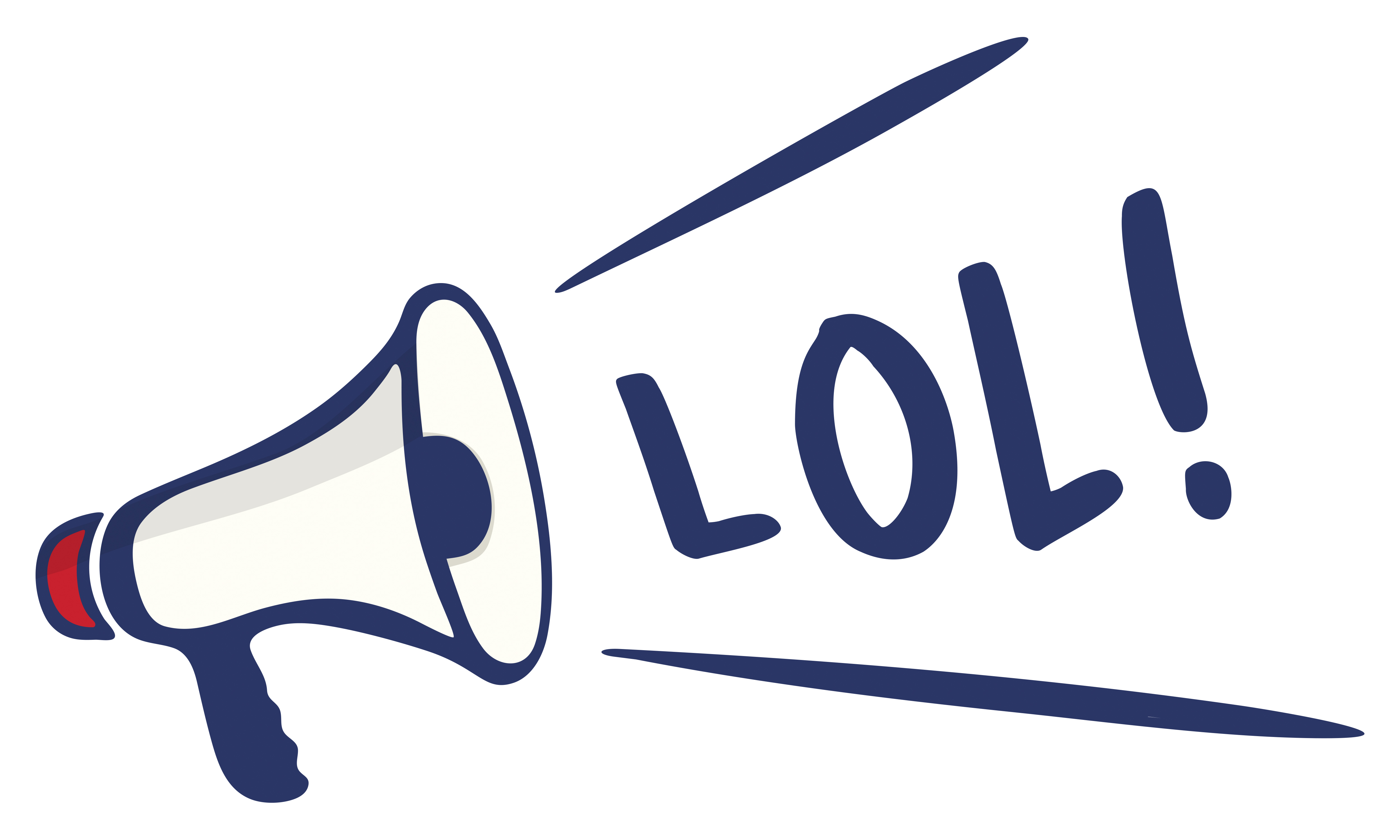 joke graphic of loudspeaker on white background.
