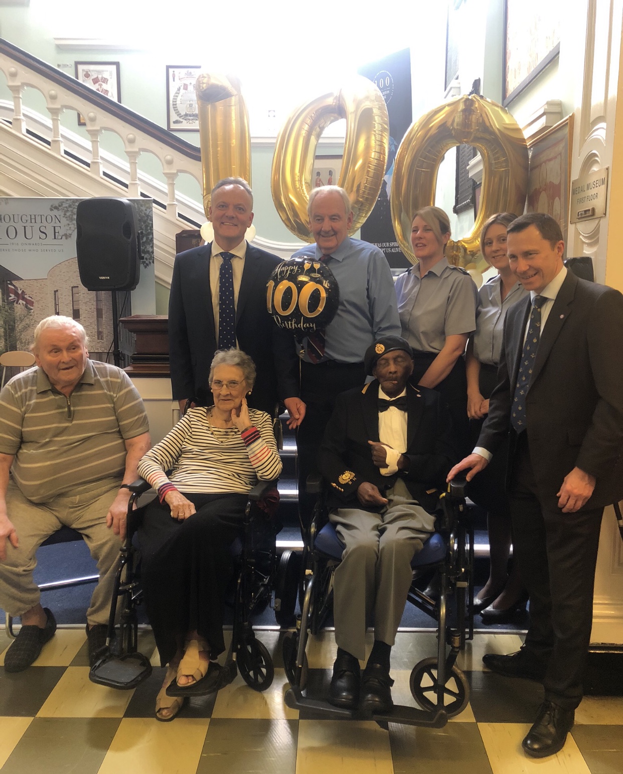 Mr Dixon with his telegram from the Queen (Image: Broughton House)
