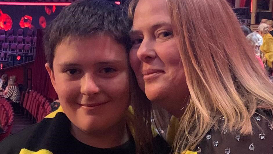 Jack Rigby with his mum Rebecca at BBC One's Festival of Remembrance in 2022 CREDIT Scotty's Little Soldiers