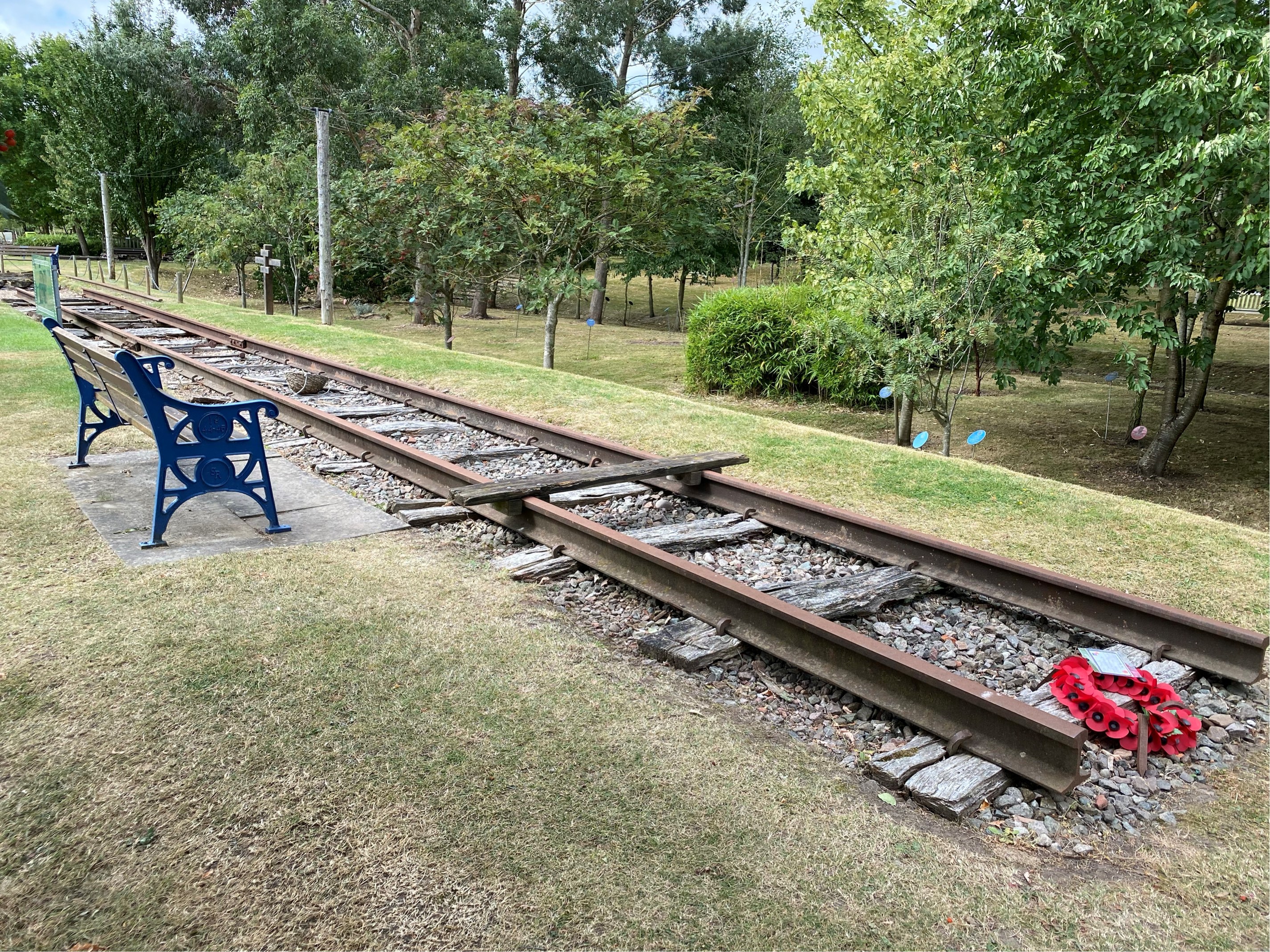 Section of railway at National Memorial Arboretum, Staffordshire. 
