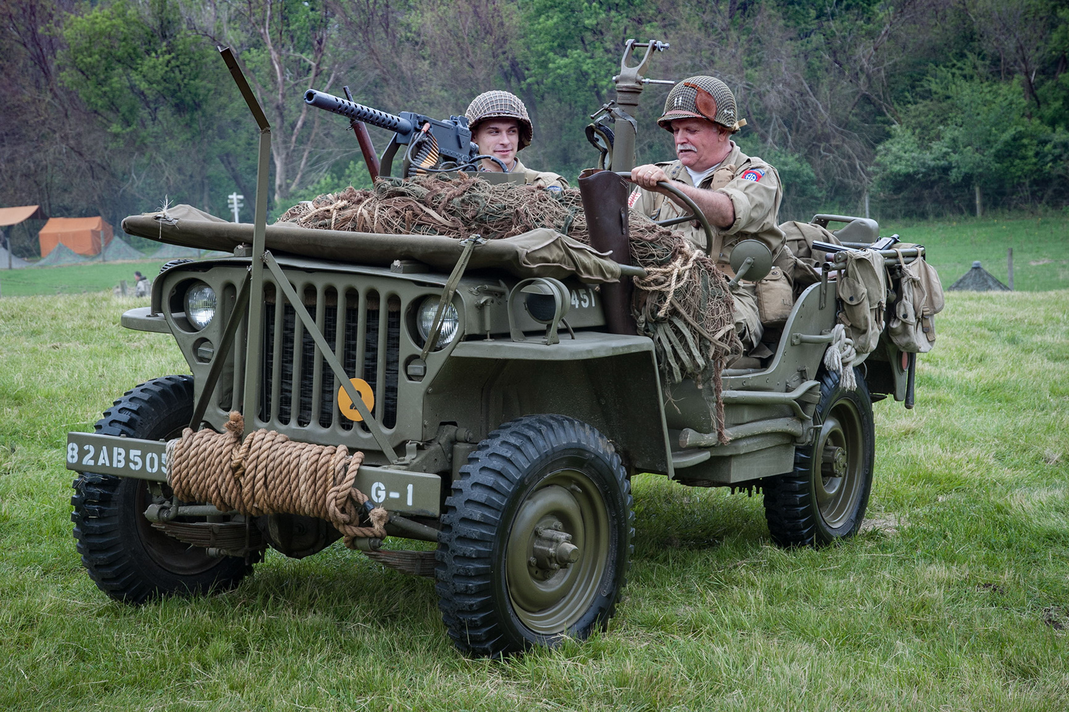 second world war jeep and Browning .30 calibre machine gun from Shutterstock