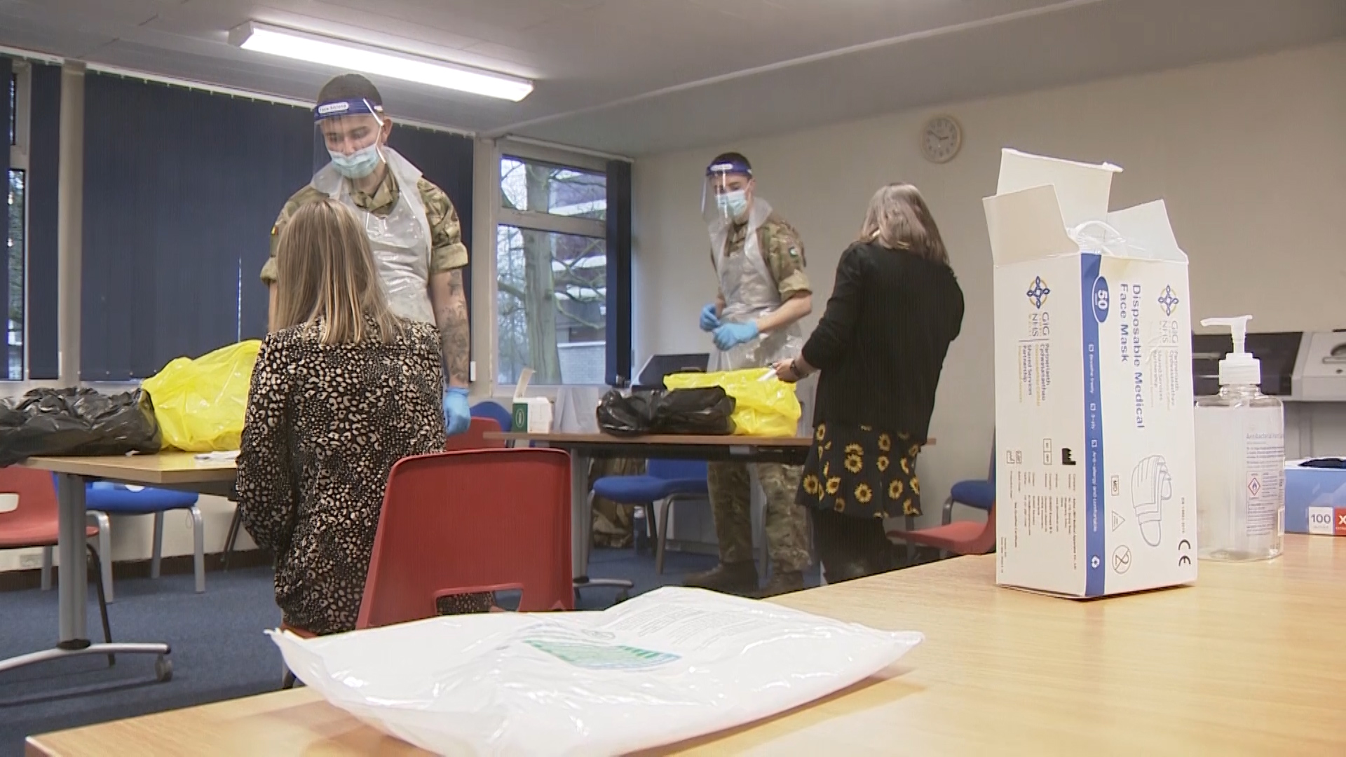 Personnel at helping to support coronavirus defence efforts at Lancashire Constabulary in Preston.