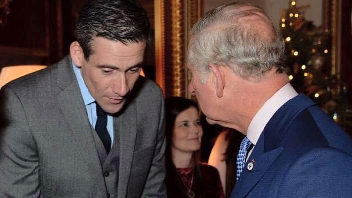 	Mark with King Charles III at a party in London in 2017 CREDIT Mark Harding