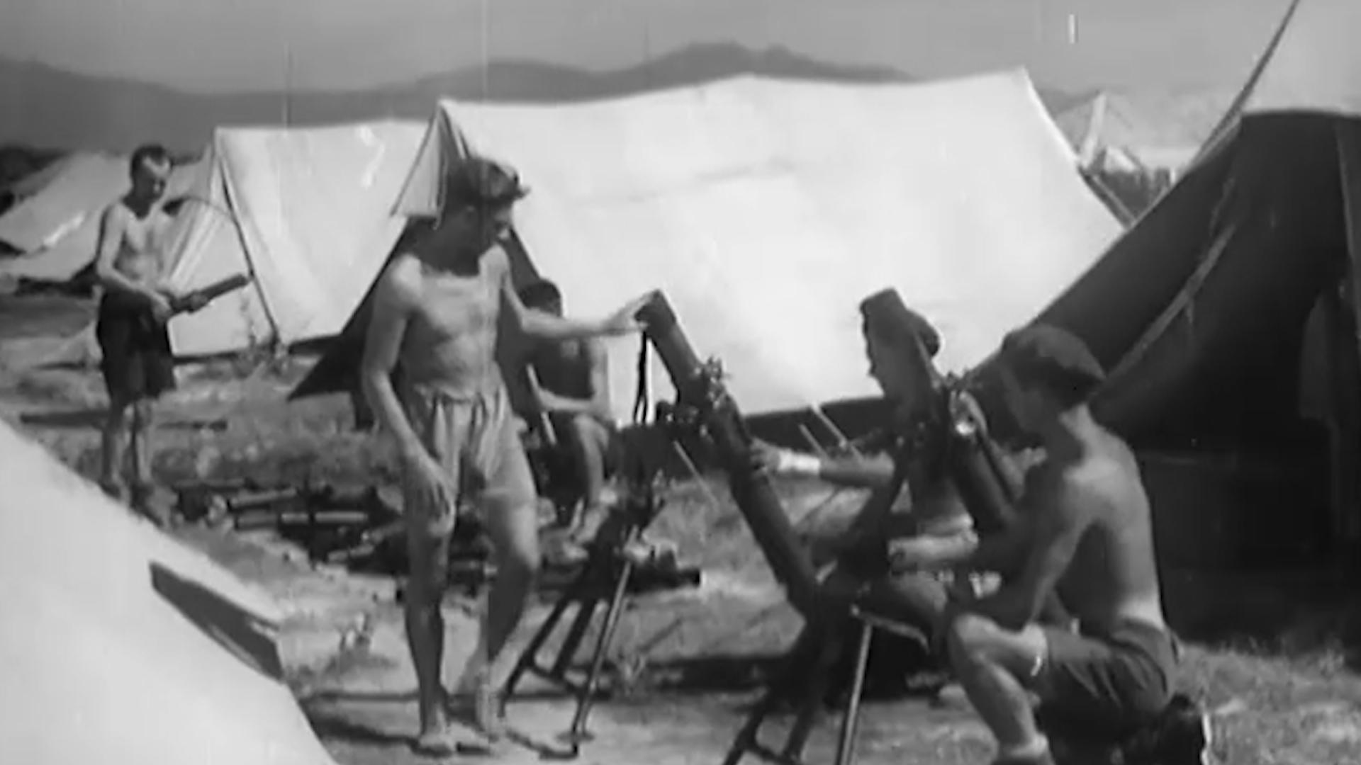 Still from archives film for Men at War story JW
