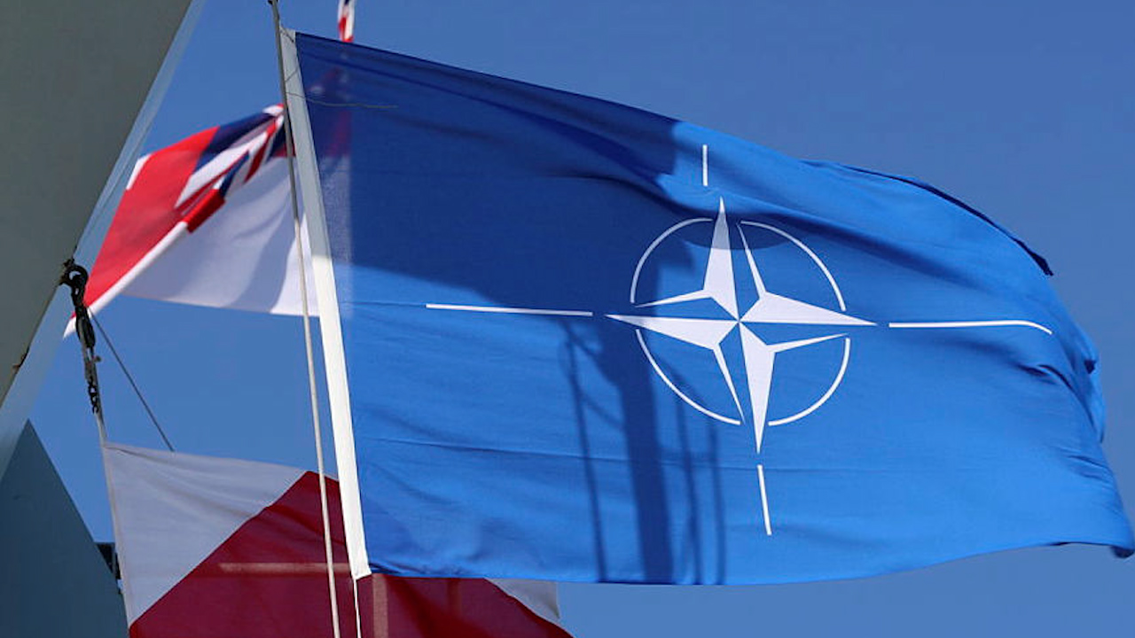 nato flag on board HMS Queen Elizabeth CREDIT MOD 240524.jpg	