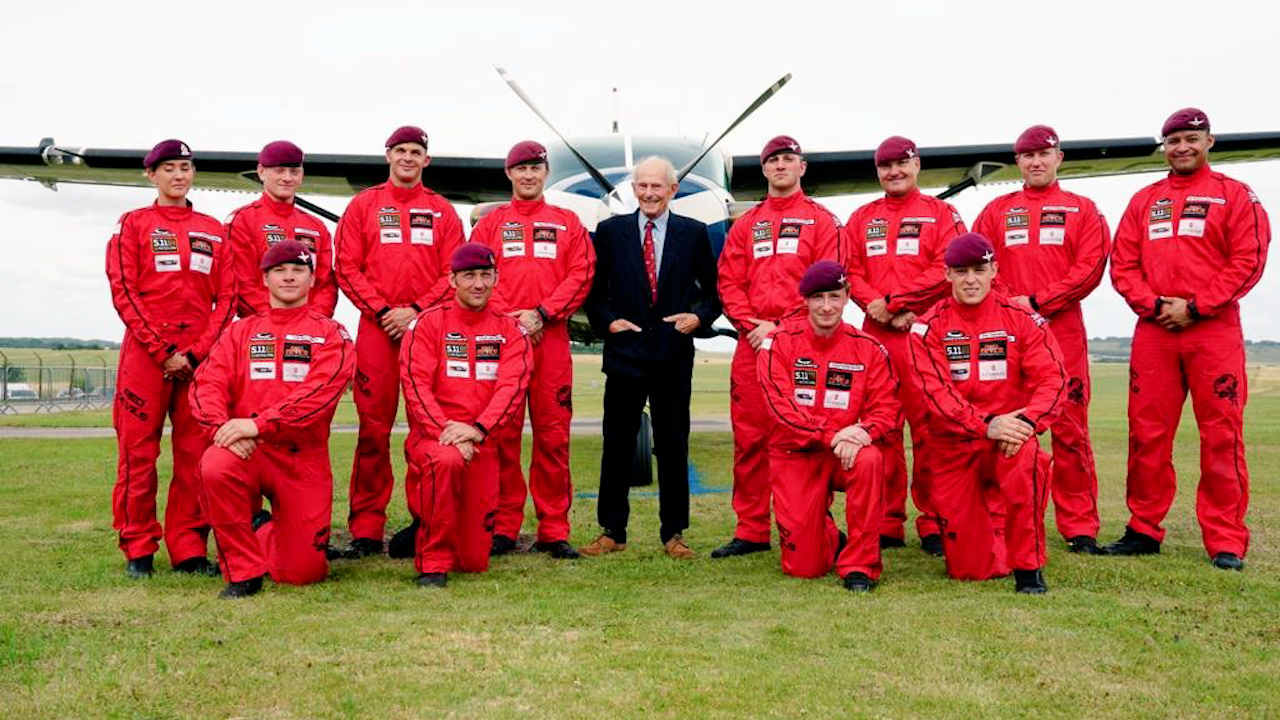 Colonel Edward Gardener (centre) founded the unit in 1964 (Picture: The Red Devils Army Parachute Display Team).
