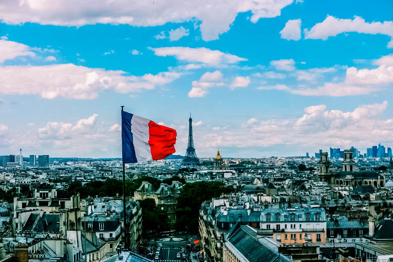 French flag over Paris - Jumpstory picture