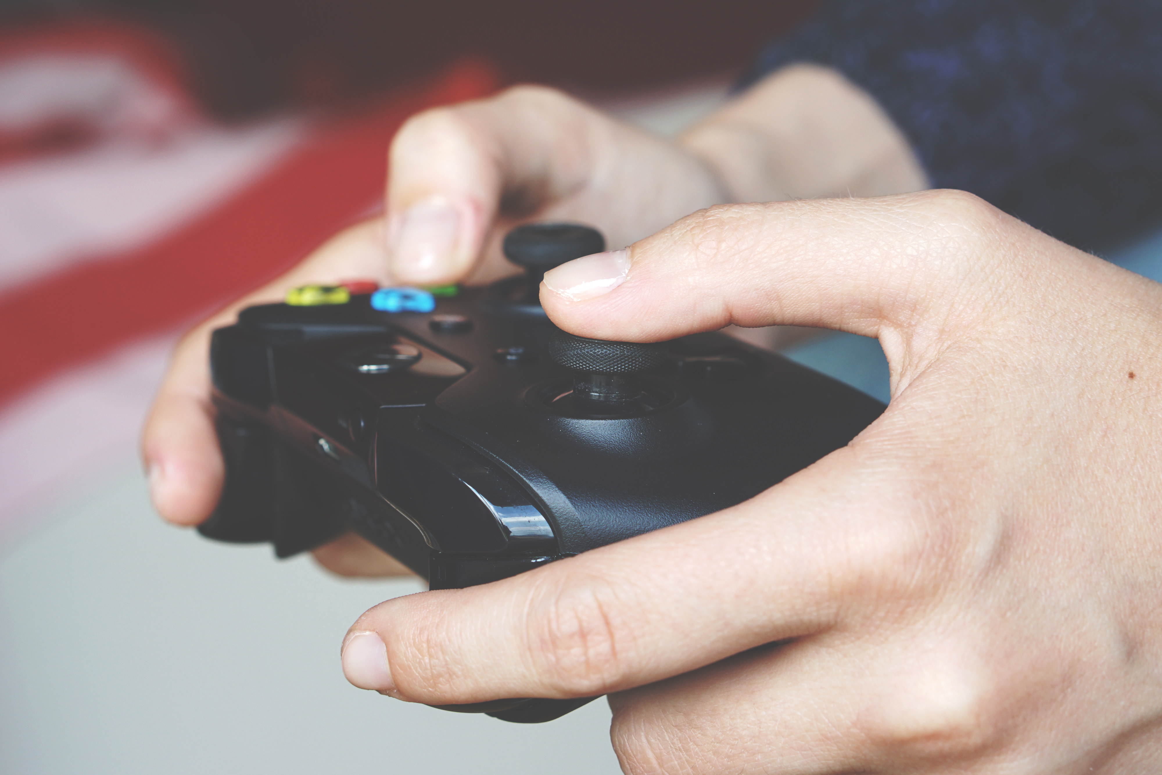 man playing xbox