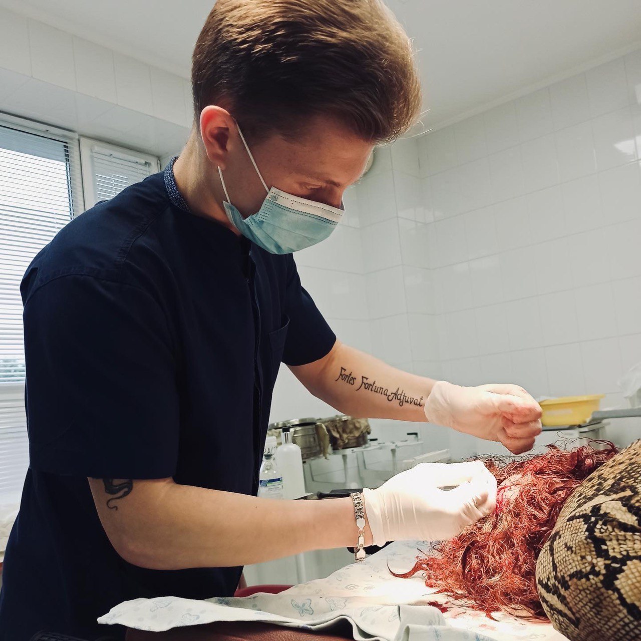 Maksim training to be a doctor