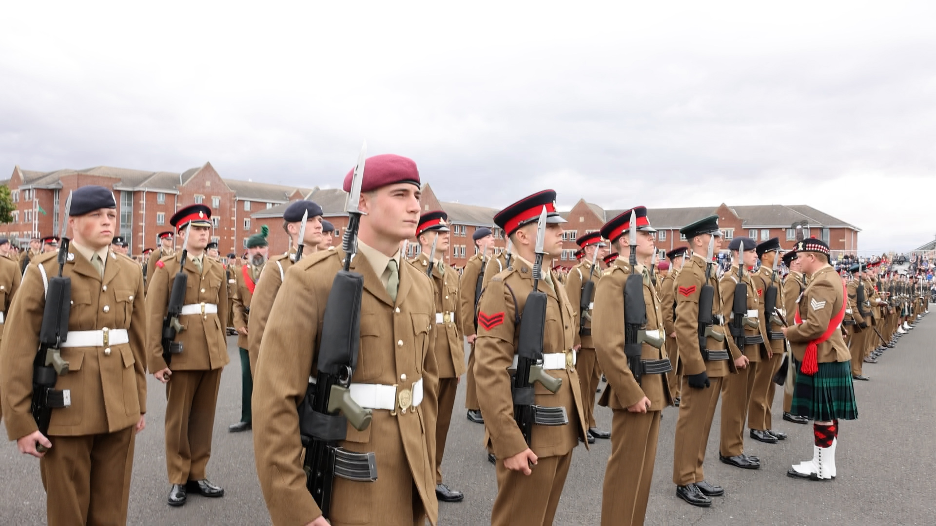 The event, known as a passing out parade, marks the moment the recruits are considered fully trained soldiers following months of training at the Army Foundation College in Harrogate (Picture: BFBS)