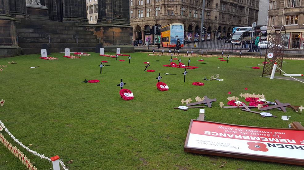 poppy remembrance garden vandalised 041118 Credit Poppyscotland