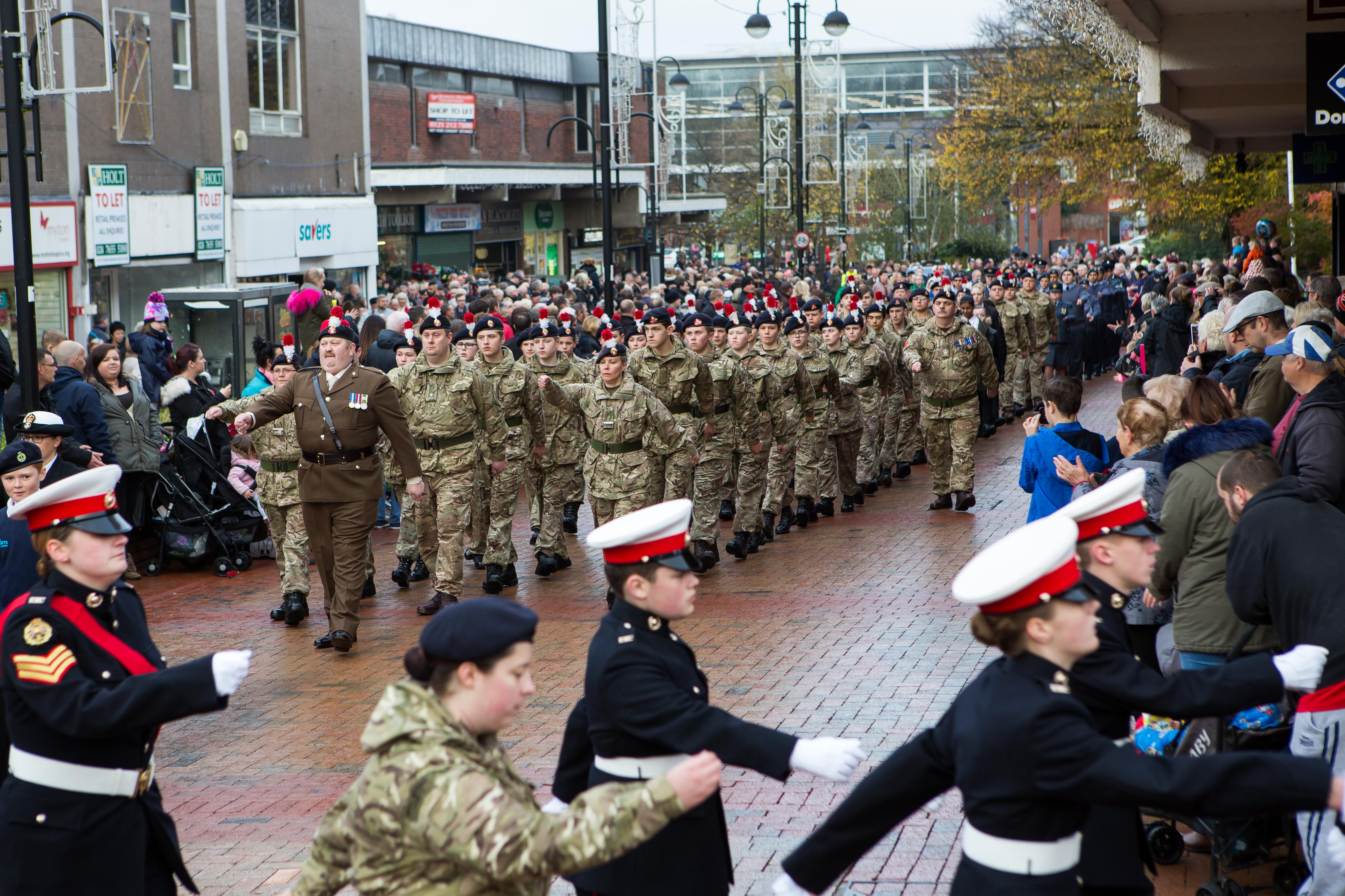 Remembrance: Armistice Day truck procession in Bedworth - CREDIT: SWNS