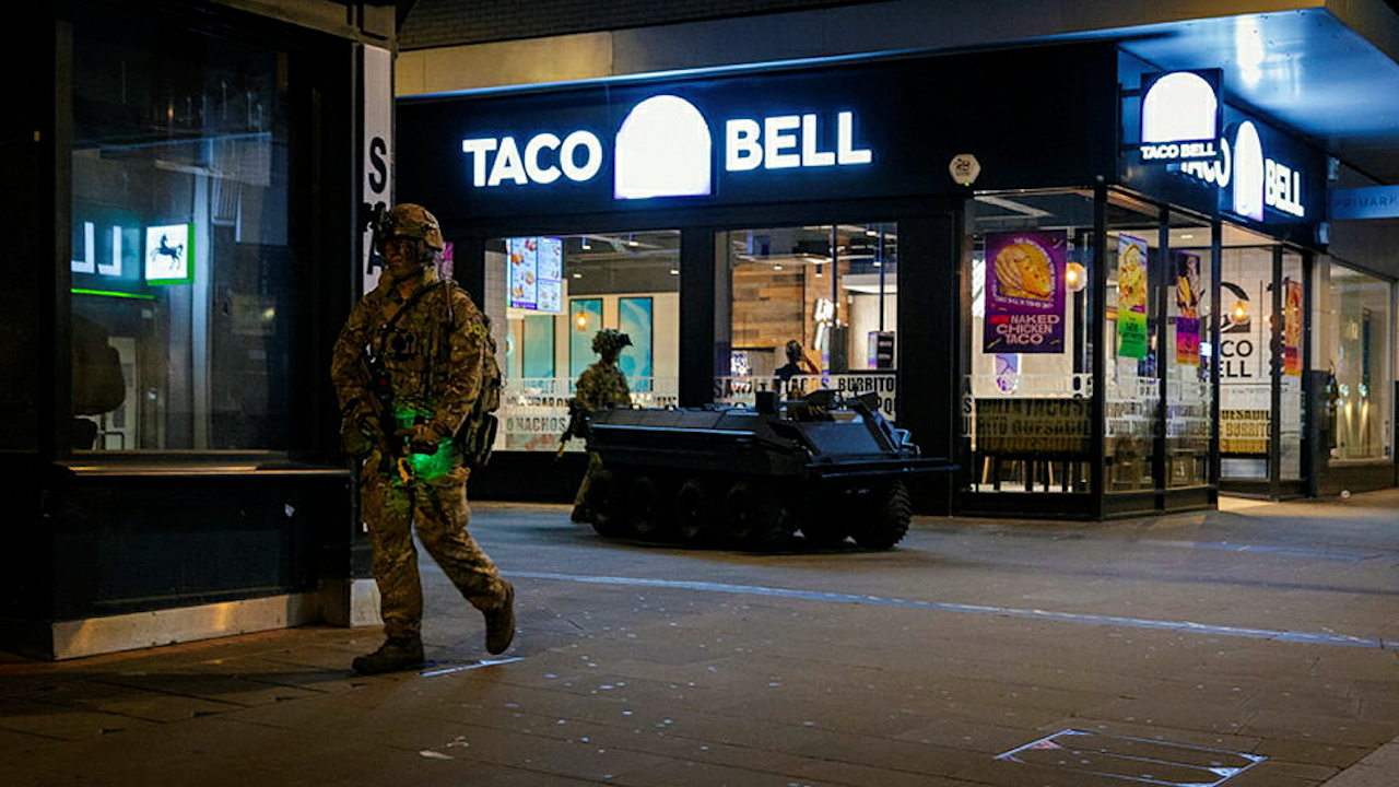 A remotely piloted vehicle is driven through Swindon town centre (Picture: MOD).