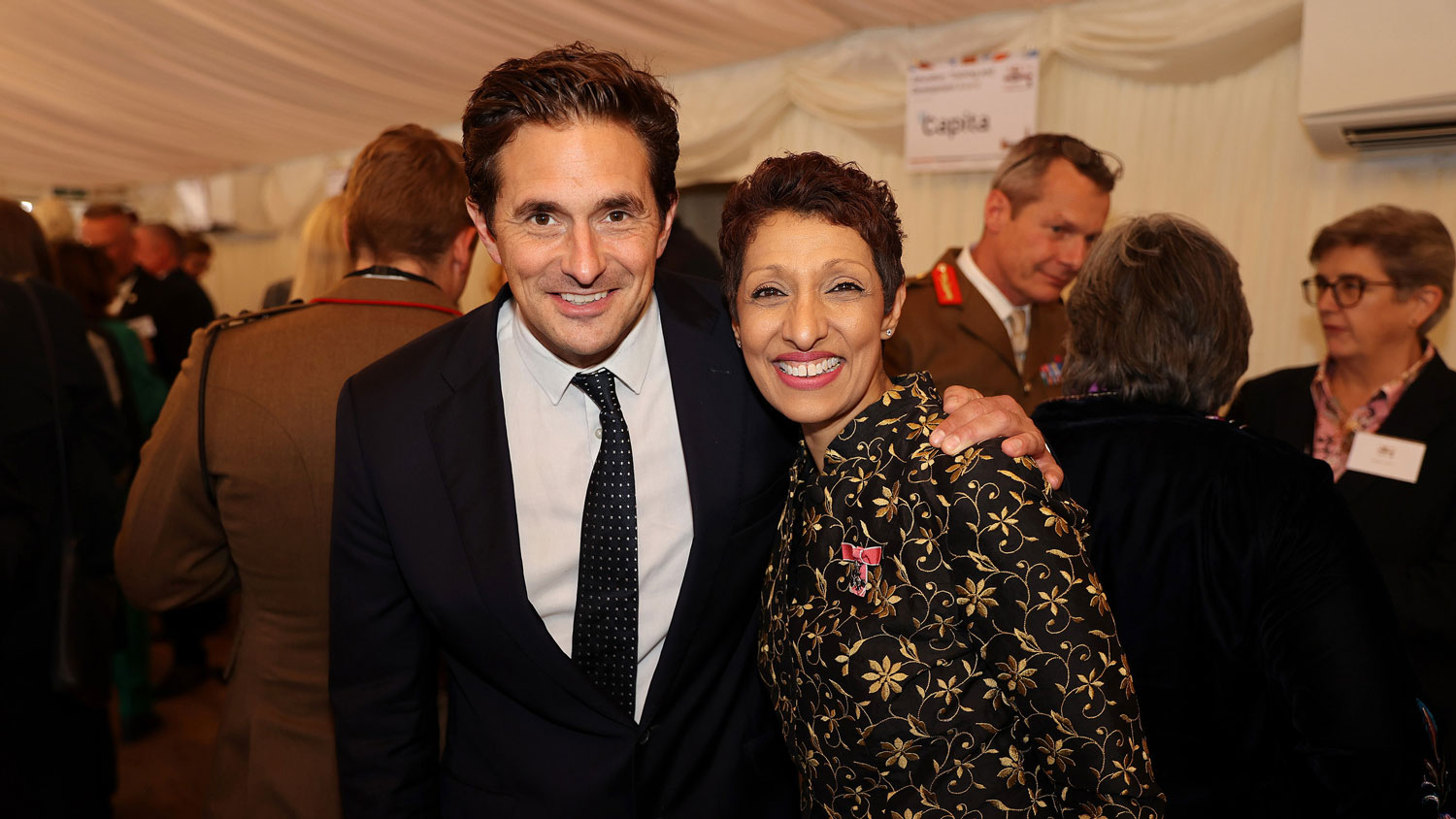 Ren Kapur and Johnny Mercer pictured together at the Soldiering On Awards 2023 finalists' reception at the House Of Lords CREDIT Soldiering On Awards and Schmooly