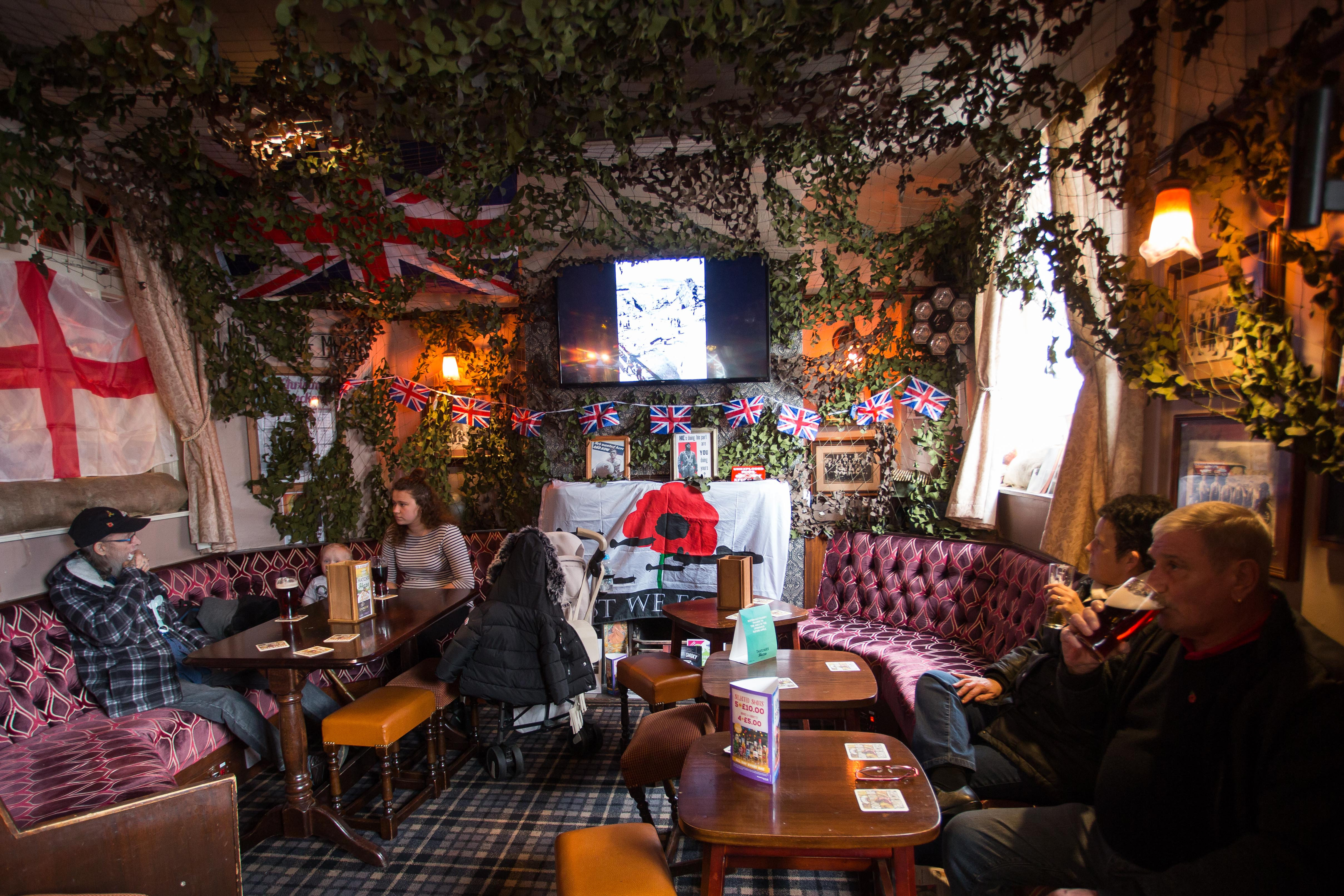 Pub redecorated as in Dad's Army - CREDIT: SWNS