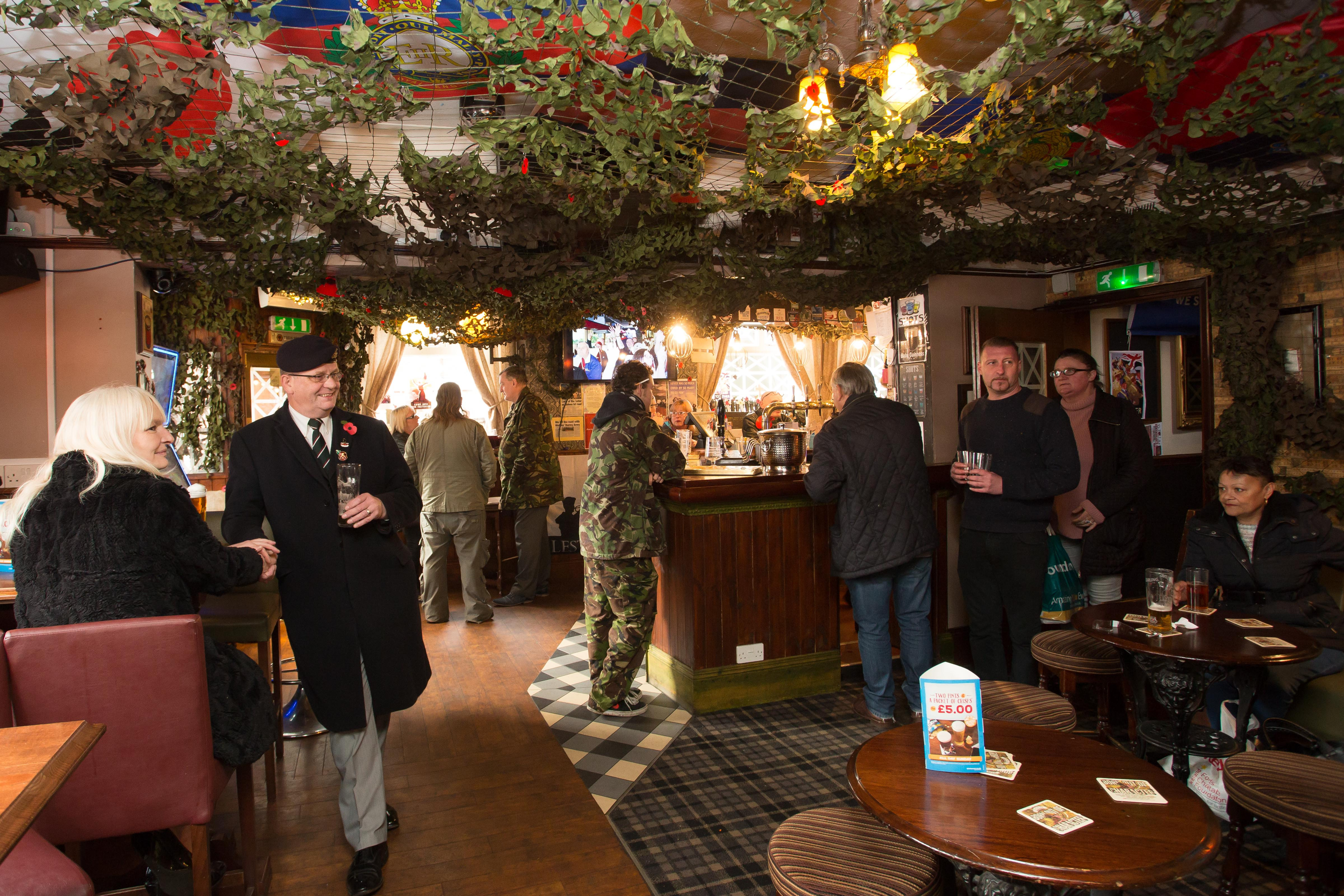 Pub redecorated as in Dad's Army - CREDIT: SWNS
