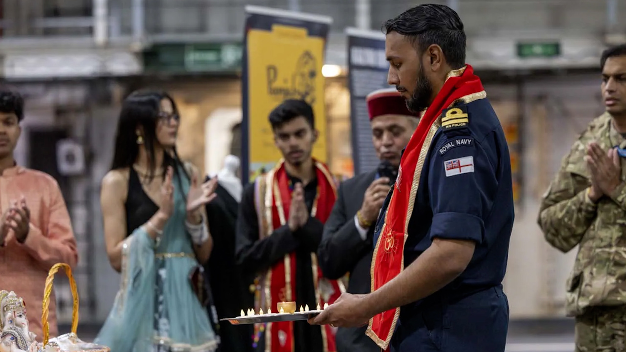 The Navaratri festival in an important Hindu festival which celebrates the Divine Feminine and takes place over ten days and nine nights (Picture: Royal Navy)