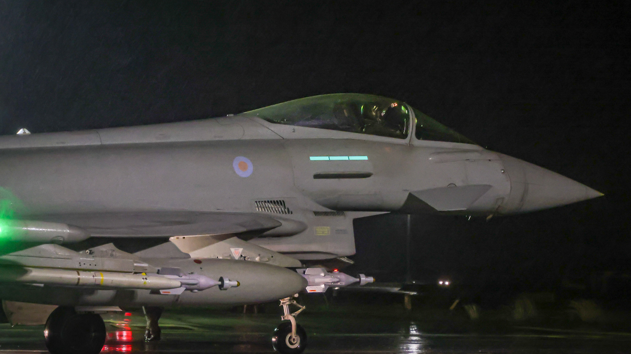 Typhoon armed with ASRAAM missiles, ideal for short range air targets 