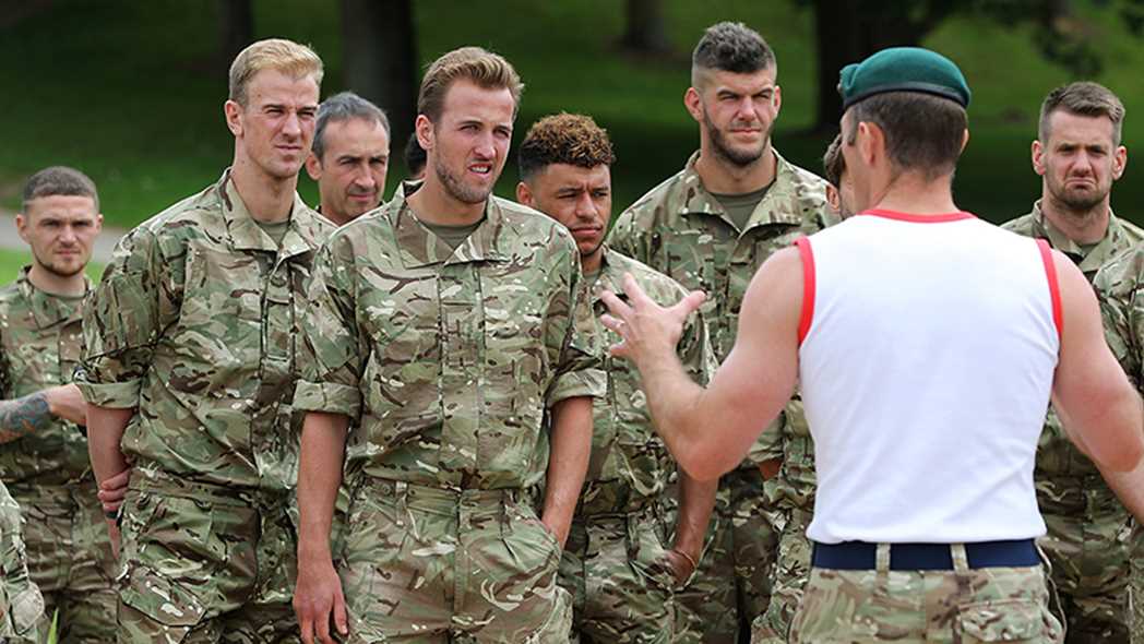 England Squad Trains With Royal Marines