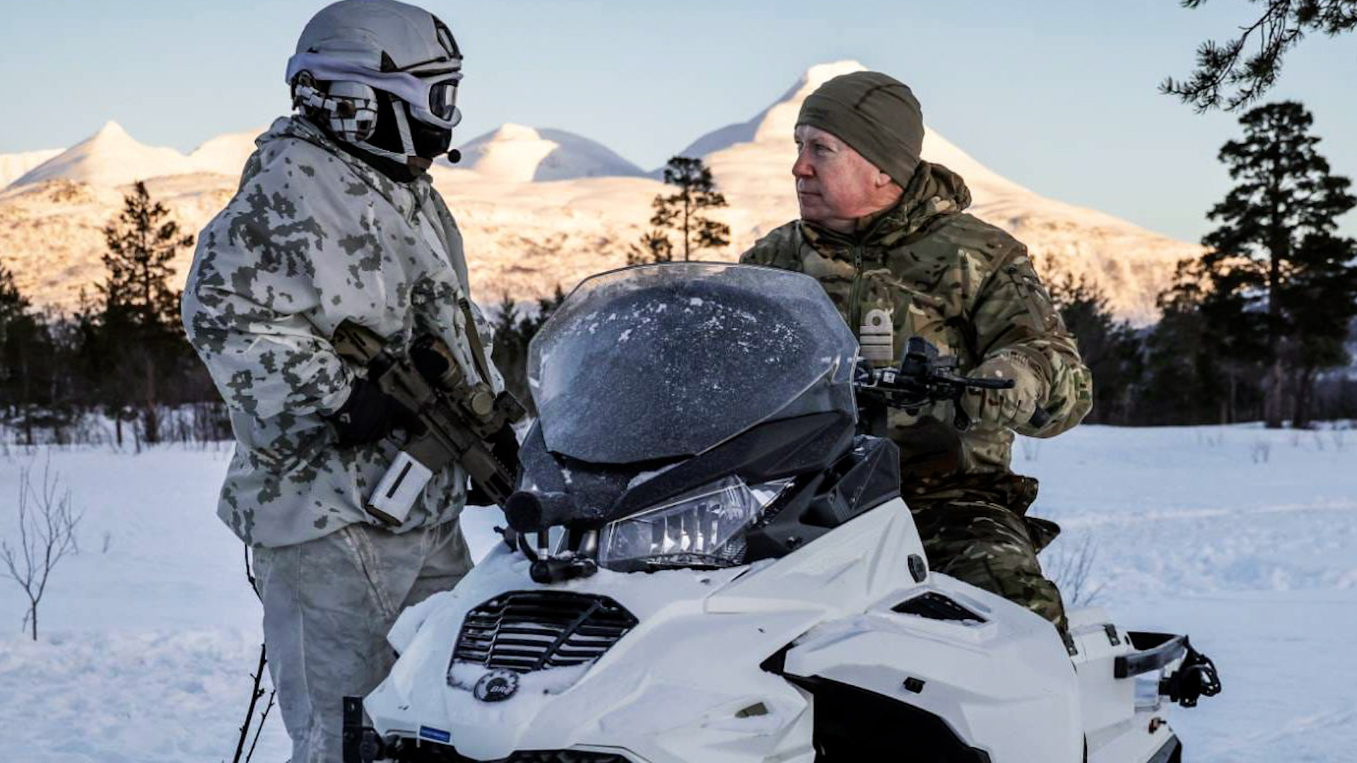 Vice Admiral Martin Connell has spent 24 hours with the UK Commando Force as they battle the elements in 'unforgiving' temperatures (Picture: Stainer-Hutchinson)