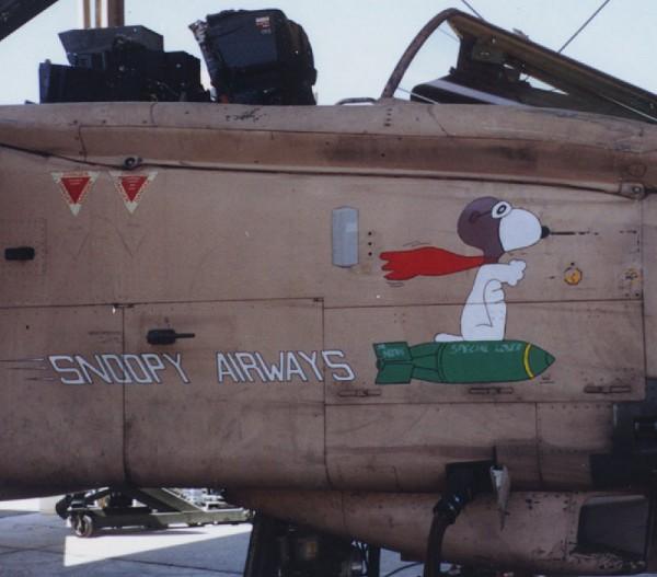 Snoopy Airways Tornado Nose Art