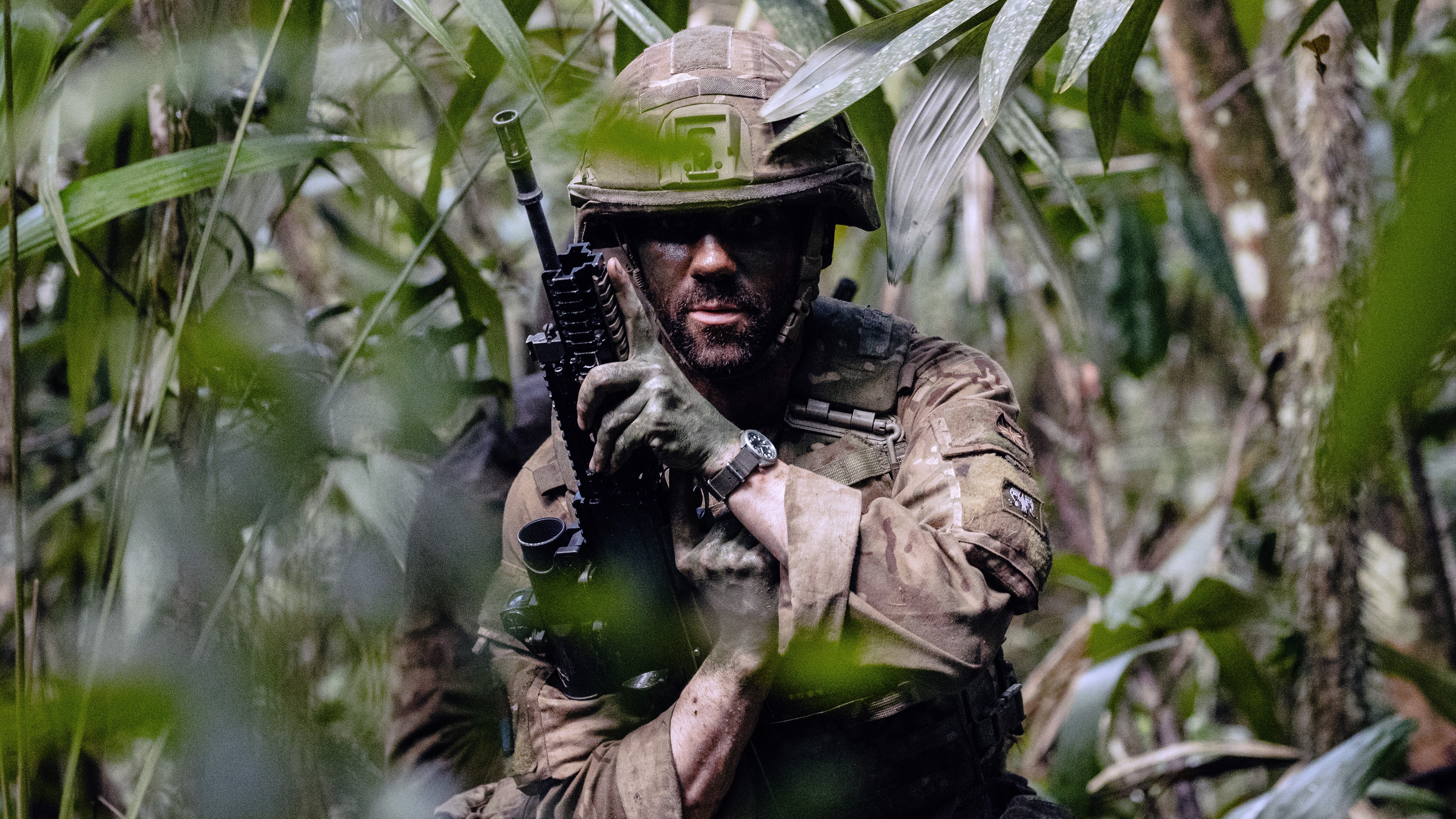 A Scots Guard soldier during a live firing exercise in the jungles of Belize on Exercise Mayan Storm (Picture: MOD).
