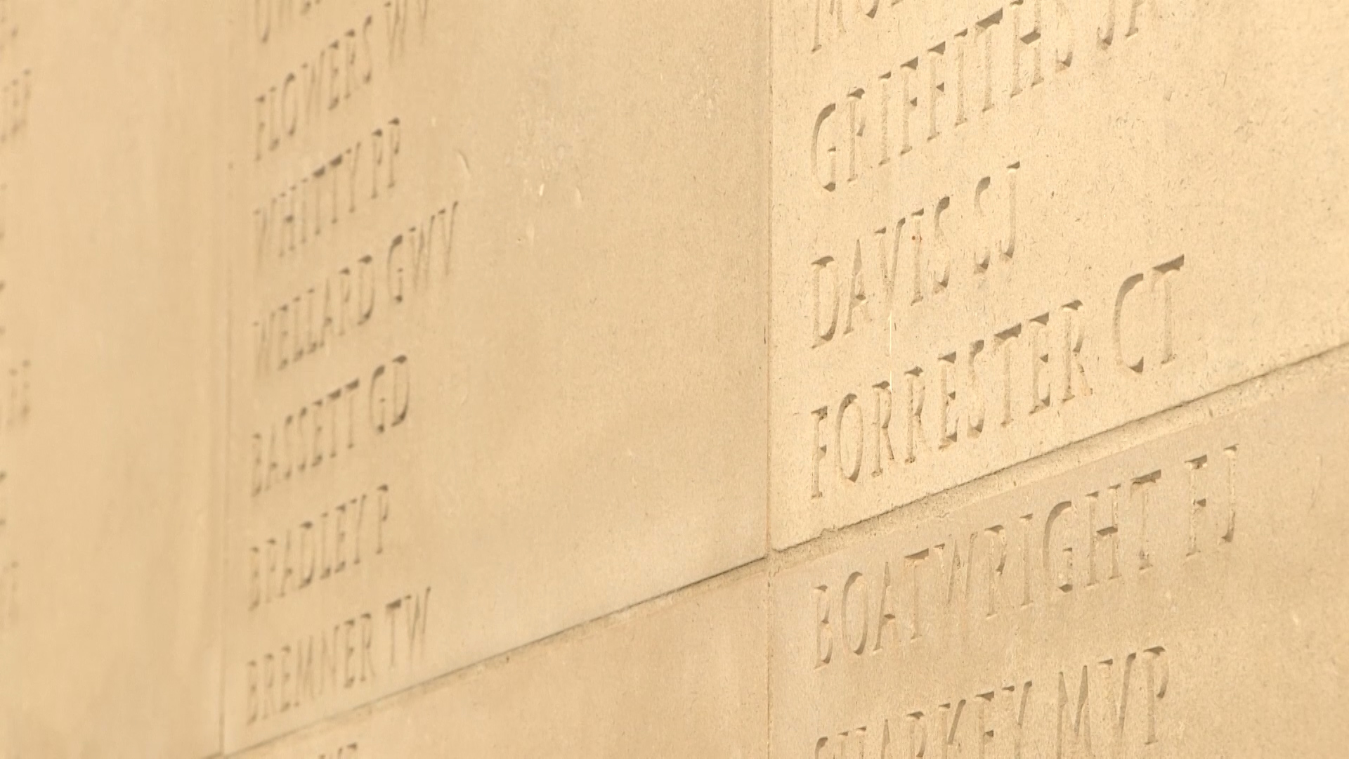some of the names of the fallen at nma 111119 CREDIT BFBS.jpg 