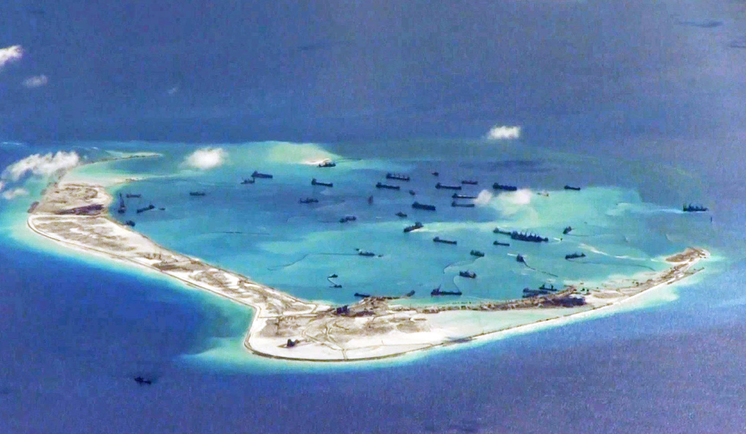 Chinese Dredgers At Mischief Reef In The Disputed Spratly Islands Chinese Dredgers At Mischief Reef In The Disputed Spratly Islands