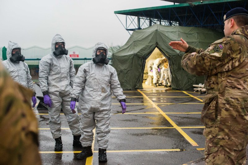 Military and police teams in Salisbury