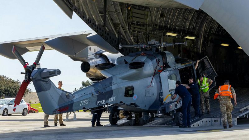 Working together: Royal Navy Wildcats taken to Cyprus aboard RAF C-17 transport aircraft