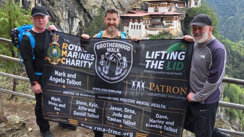 Trio of former Royal Marines tackle gruelling Bhutan trek for suicide awareness