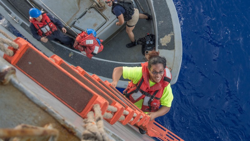 US Navy Rescue Two Women And Their Dogs After Five Months Lost At Sea